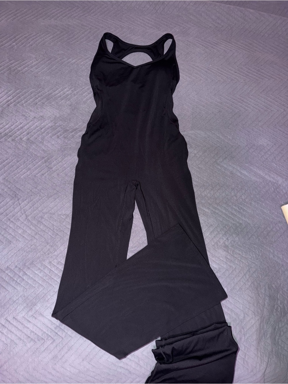 YoungLA YLA black athletic flare legs open back jumpsuit romper size XS